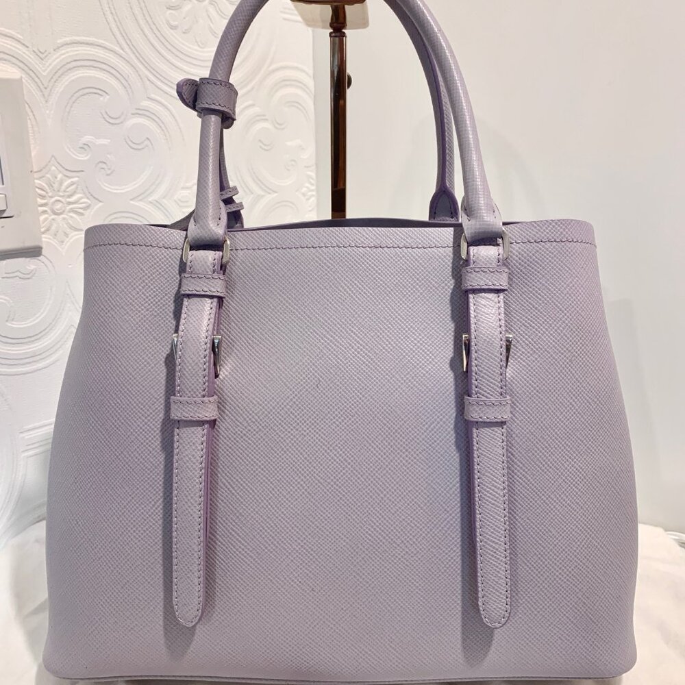 BRAND NEW Prada Saffiano Cuir Lavender Glicine Bag Purse - Picture 4 of 11